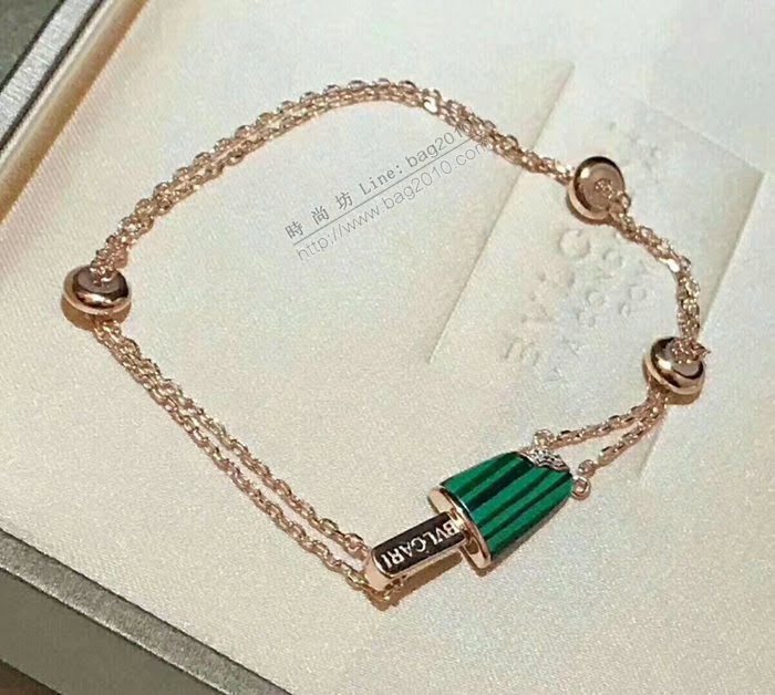 Bvlgari飾品 寶格麗冰激淩雪糕手鏈 高端通體925純銀材質天然石 玫瑰金 白貝 孔雀綠  zgbq3251